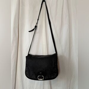Kenneth Cole Vintage Soft Thick Black Leather Organizer Crossbody Roomy